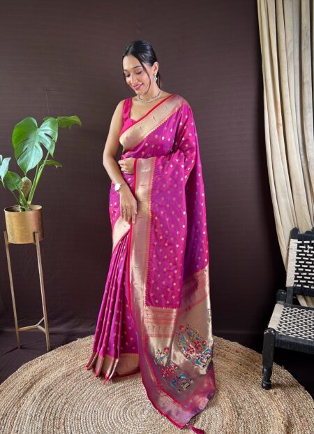 Floral Zari Paithani Saree