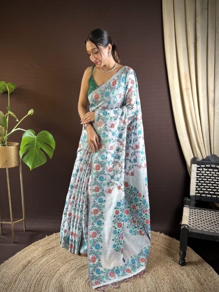 Cotton Handloom Silk Saree